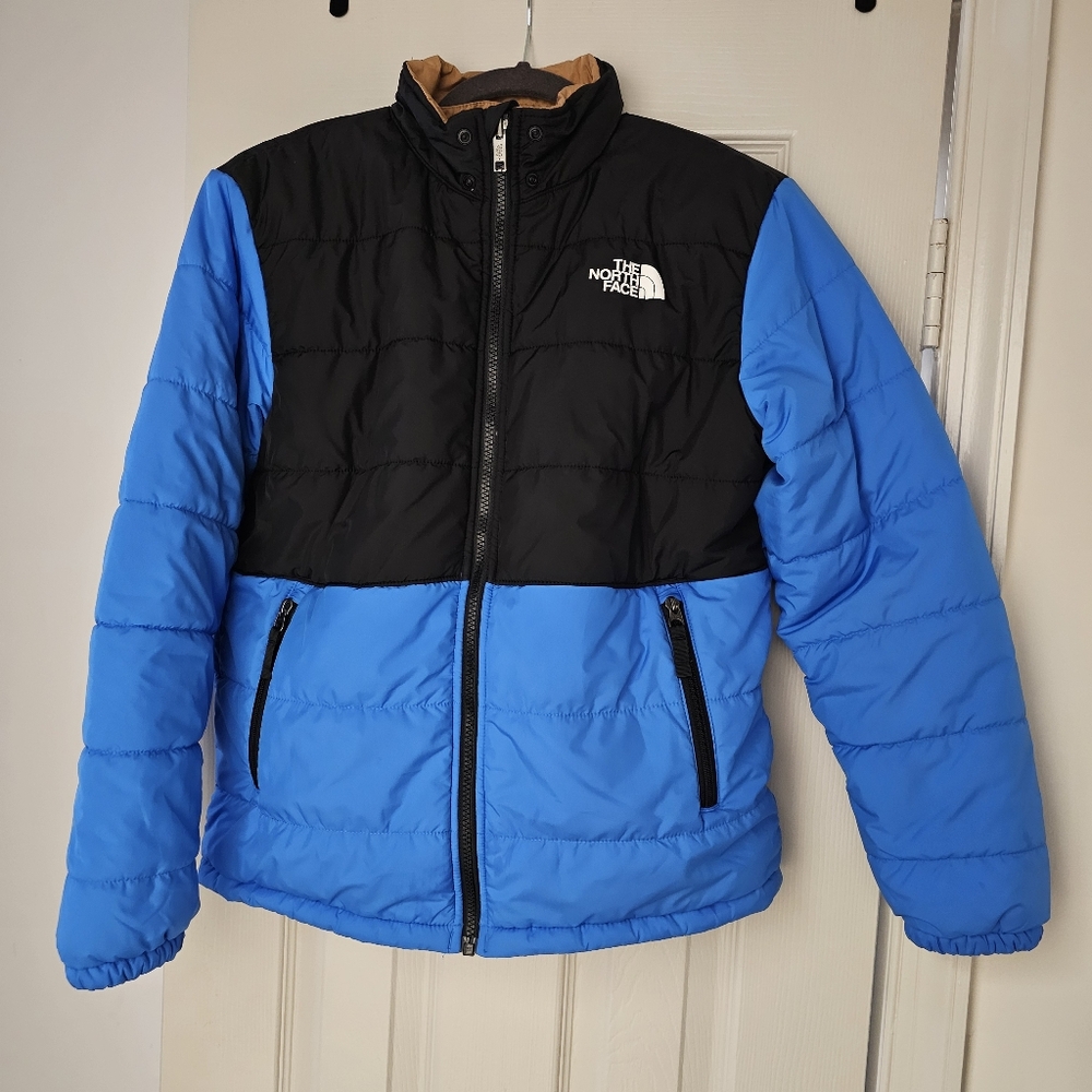 The North Face Blue and Black Puffer Jacket